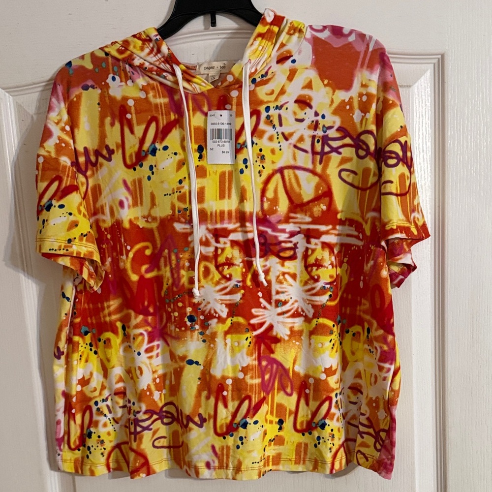 Paper Tee Multicolor Short Sleeve Hoodie